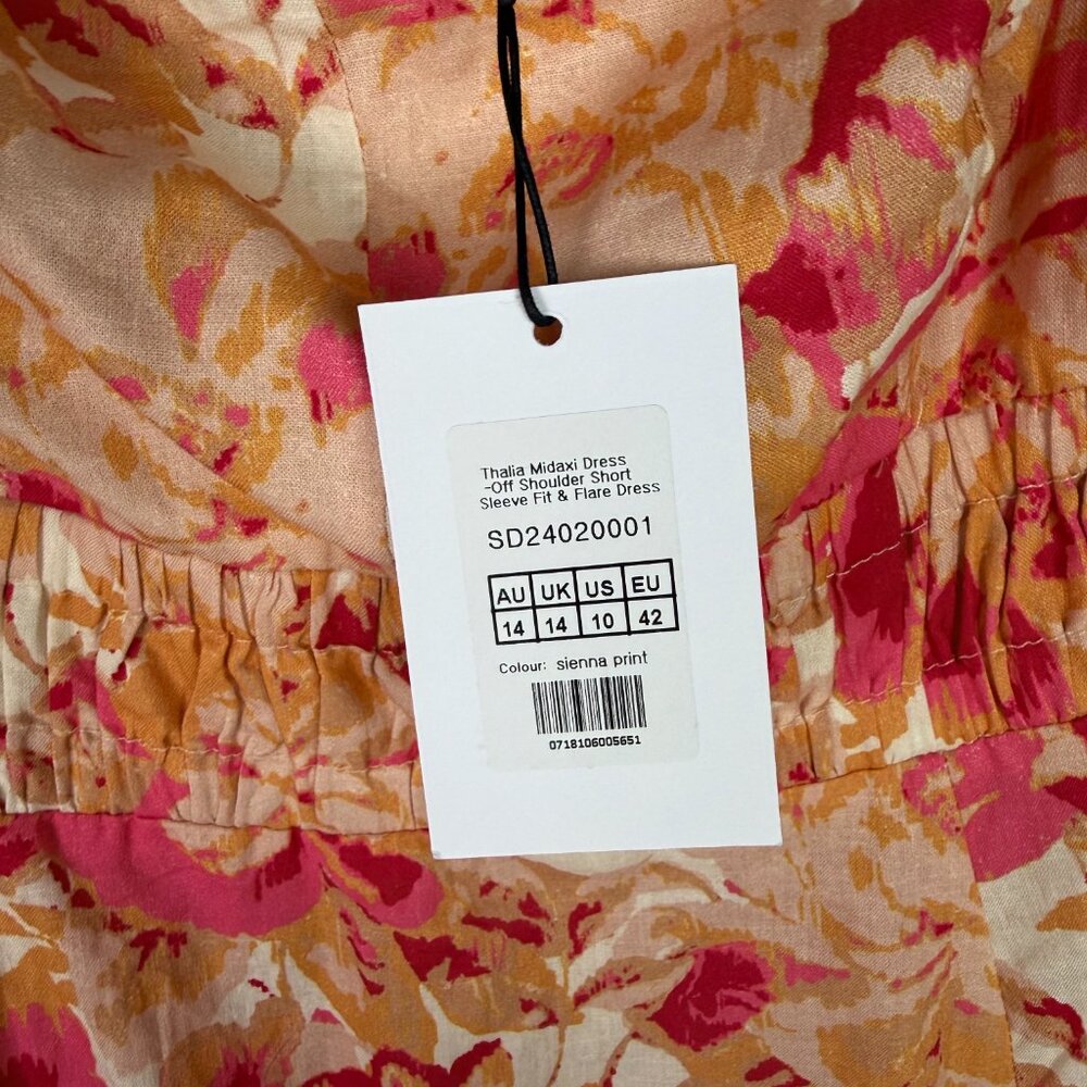 NWT Amalie the Label Thalia Midaxi Dress Short Sleeve Fit & Flare Size 10 NEW - Picture 8 of 14
